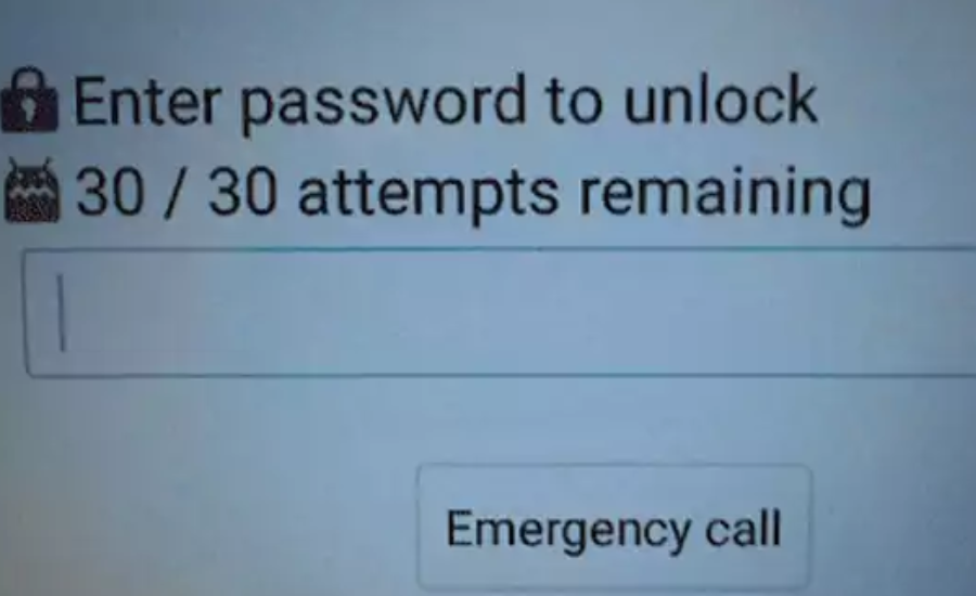 enter password to unlock 30/30 attempts remaining